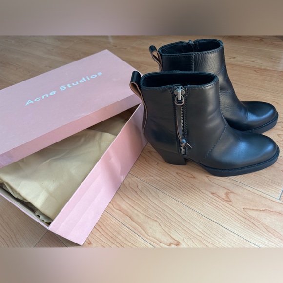 Acne Studios The Pistol Leather Ankle Boots 37 - Picture 1 of 6